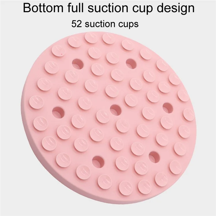 Rose Flower Design Dog Cat Slow Feeder Silicone Pet Lick Mat with Suction Cups - Pink