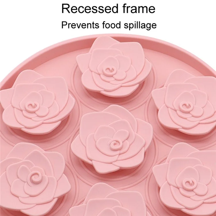 Rose Flower Design Dog Cat Slow Feeder Silicone Pet Lick Mat with Suction Cups - Pink