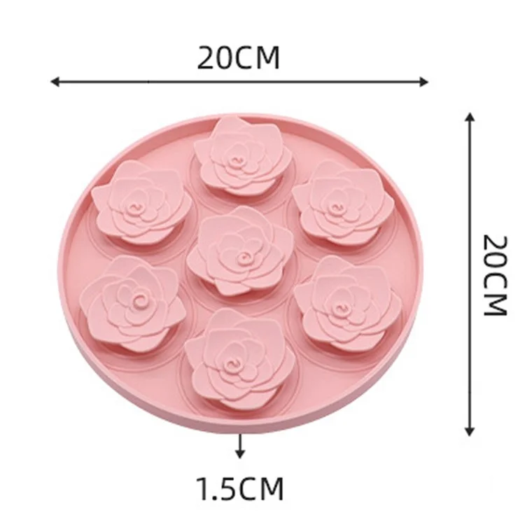 Rose Flower Design Dog Cat Slow Feeder Silicone Pet Lick Mat with Suction Cups - Pink