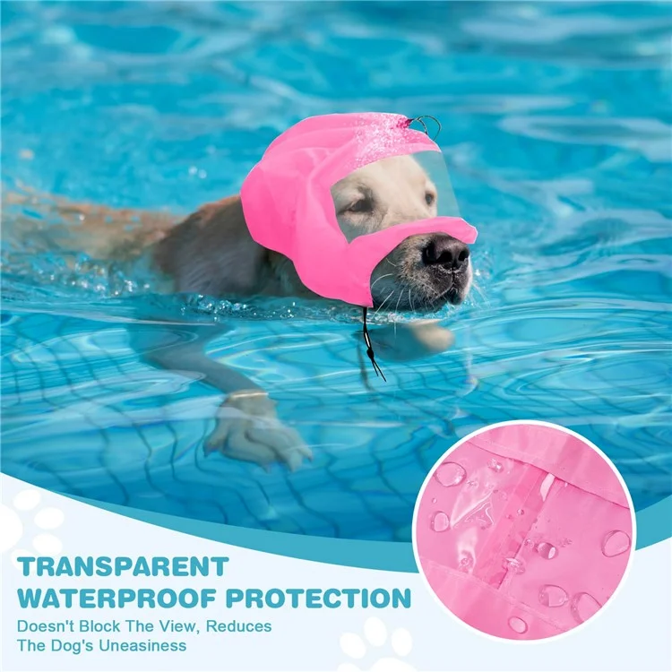 Gorra de ducha para mascotas de tela Oxford con protección para orejas y ojos - Rosa