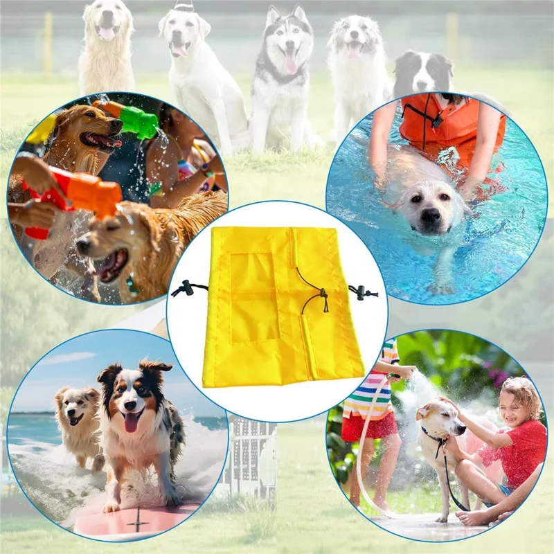 Cappello da doccia per cani in tessuto Oxford con protezione per orecchie e occhi - Giallo
