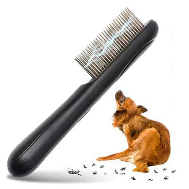 Peigne Anti-Puces Électrique PD166 pour Chiens et Chats - Brosse de Toilettage Rechargeable Anti-Parasitaire