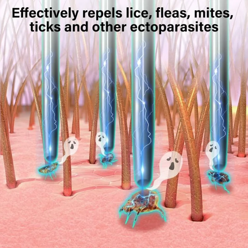 Peigne Anti-Puces Électrique PD166 pour Chiens et Chats - Brosse de Toilettage Rechargeable Anti-Parasitaire