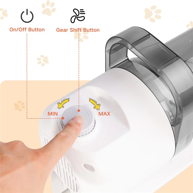 2 in 1 Pet Hair Trimmer Low Noise Adjustable Speed Grooming Vacuum Kit for Dogs Cats - US Plug