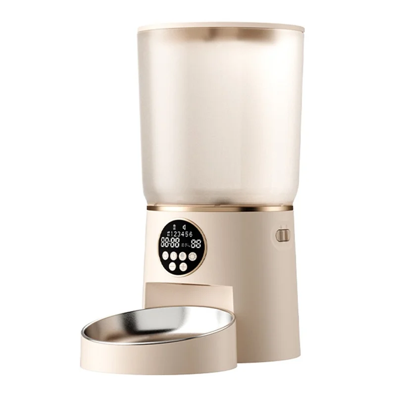 4,2-Liter-Smart-Automatikfutterautomat für Katzen und Hunde mit zeitgesteuerter Portionskontrolle (BPA-frei, ohne FDA) - Kaffee