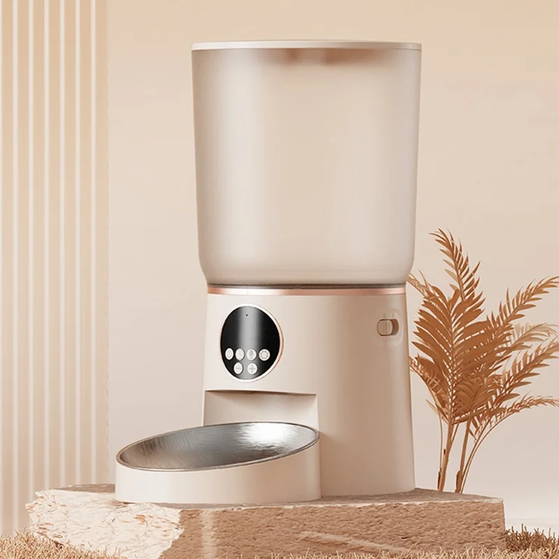 4,2-Liter-Smart-Automatikfutterautomat für Katzen und Hunde mit zeitgesteuerter Portionskontrolle (BPA-frei, ohne FDA) - Kaffee