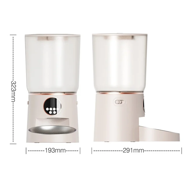 4,2-Liter-Smart-Automatikfutterautomat für Katzen und Hunde mit zeitgesteuerter Portionskontrolle (BPA-frei, ohne FDA) - Kaffee