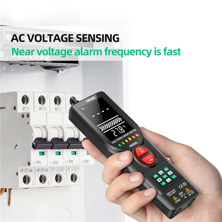 ANENG AN998  Multímetro Digital 6000 Contagens Faixa Automática AC/DC Voltímetro OHM HZ Testador de Temperatura