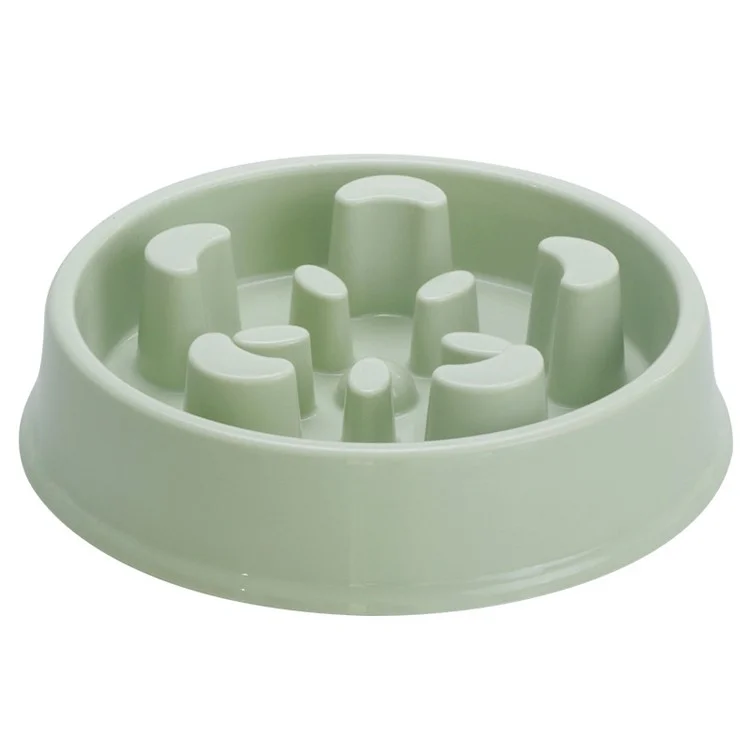 Candy Color Non-slip Dog Feeder Prevent Choking Slow Eating Non-toxic Pet Bowl - Green