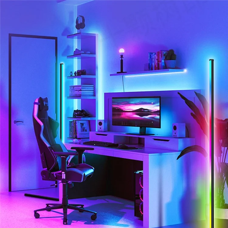 1,6 m LED Lad RGB Piano Angolare Colore Coulo Cambiamento Lampagno Formare Con Recond Controlle Riguami Regolabile Per la Partenza Del Soggio