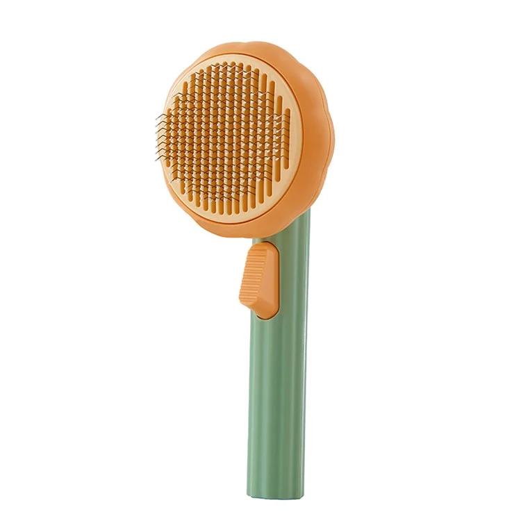 Dog Cat Grooming Brush Pet Hair Remover Stainless Steel Needle Massage Comb - Green
