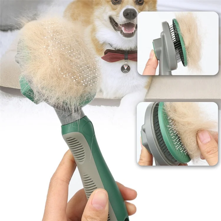 HISTOTREE Pet Hair Removal Needle Comb Dog Cat Floating Hair Cleaning Brush Grooming Supplies, ST - Green / Fine Needle