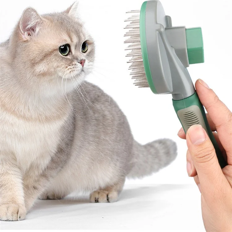 HISTOTREE Pet Hair Removal Needle Comb Dog Cat Floating Hair Cleaning Brush Grooming Supplies, ST - Green / Fine Needle