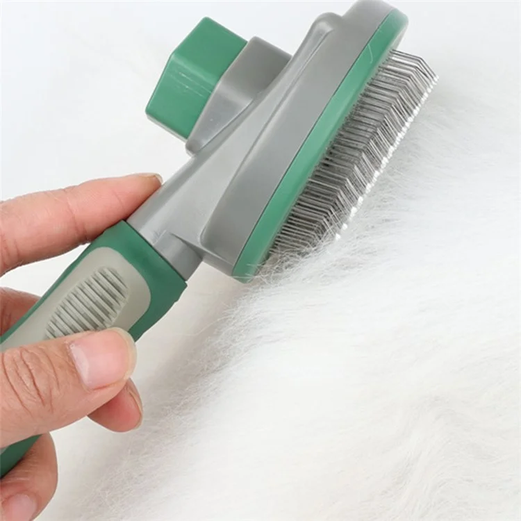 HISTOTREE Pet Hair Removal Needle Comb Dog Cat Floating Hair Cleaning Brush Grooming Supplies, ST - Green / Fine Needle