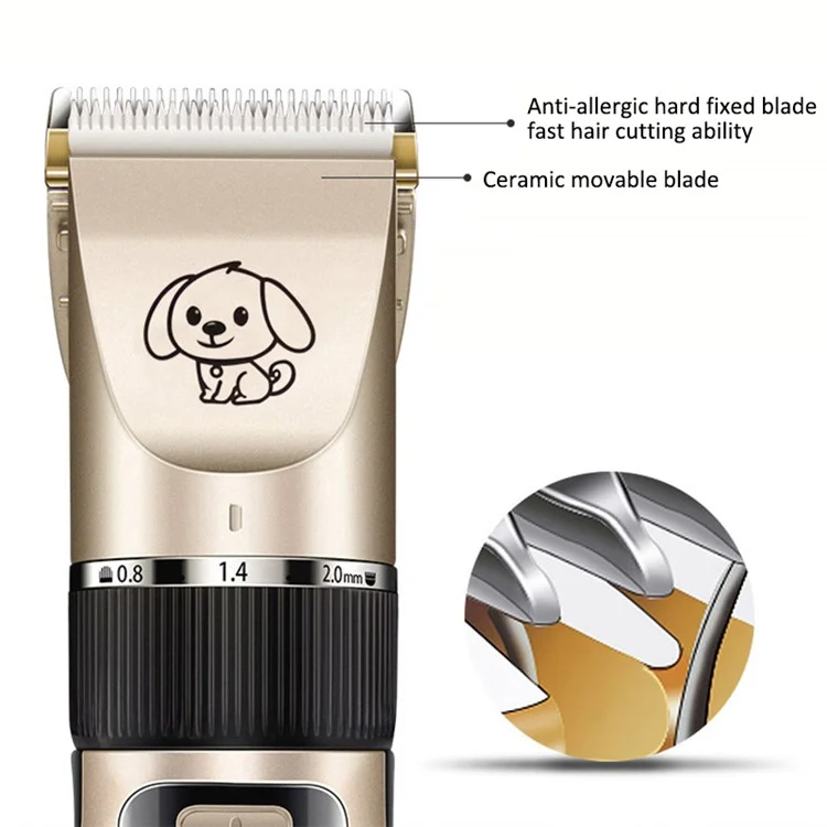 Pet Hair Clipper Set with 4 Limit Combs Dogs Hair Electric Shaver USB Rechargeable Pet Trimmer (No CE)