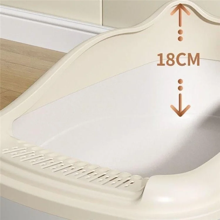 36,9 x 29,3 x 16 cm Halb geschlossene Katzentoilette mit abnehmbarer Schaufel für Kätzchen - Weiß