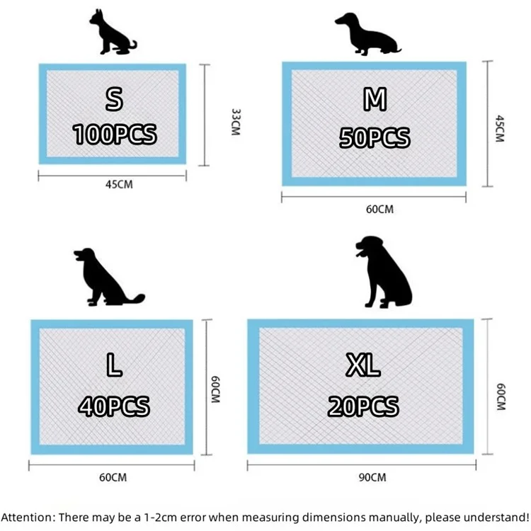 i Pannolini Per Cani da Compagnia Addensano Forti Cuscinetti Per Animali Domestici Che Assorbono L'acqua - Dimensioni S / 100pcs