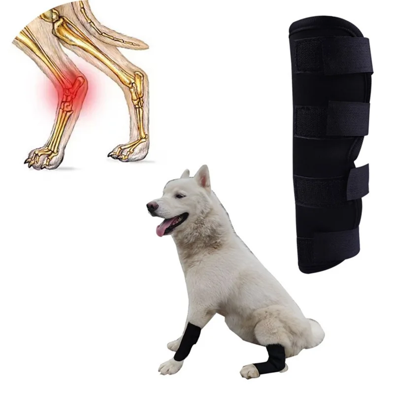 1Pc Pain Relief Dog Leg Joint Fracture Fixed Brace Injury Recovery Protector Support - XL