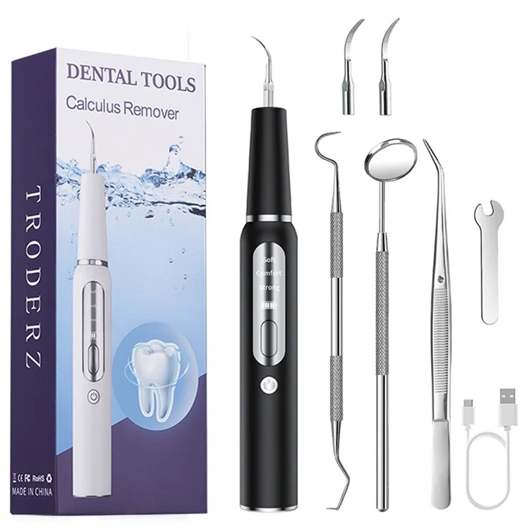 K15 Pet Dog Ultrasonic Dental Scaler Tartar Plaque Remover Electric Teeth Cleaning Device - Black