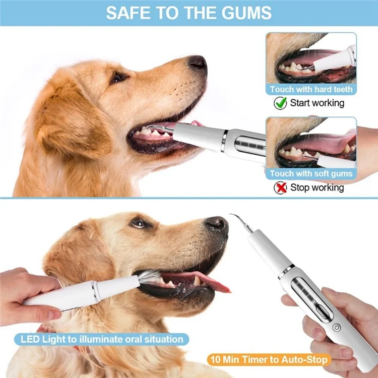 K15 Pet Dog Ultrasonic Dental Scaler Tartar Plaque Remover Electric Teeth Cleaning Device - Black