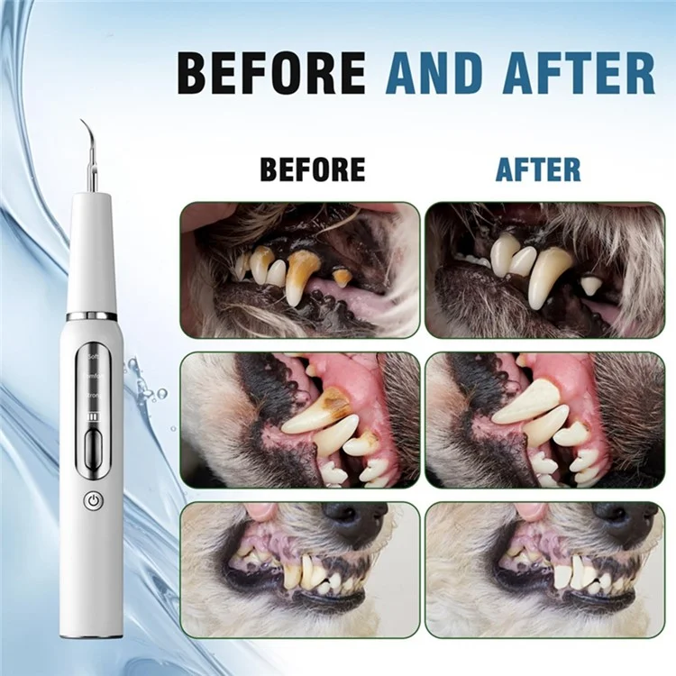 K15 Pet Dog Ultrasonic Dental Scaler Tartar Plaque Remover Electric Teeth Cleaning Device - Black