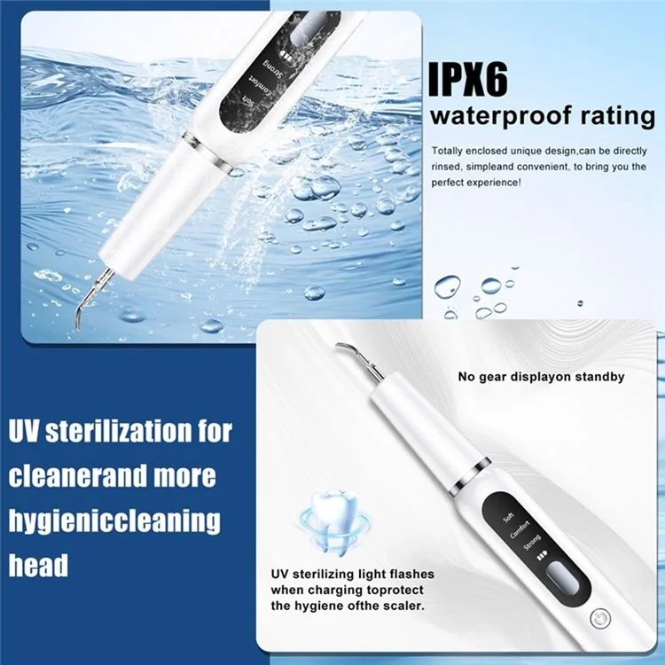 K15 Pet Dog Ultrasonic Dental Scaler Tartar Plaque Remover Electric Teeth Cleaning Device - Black