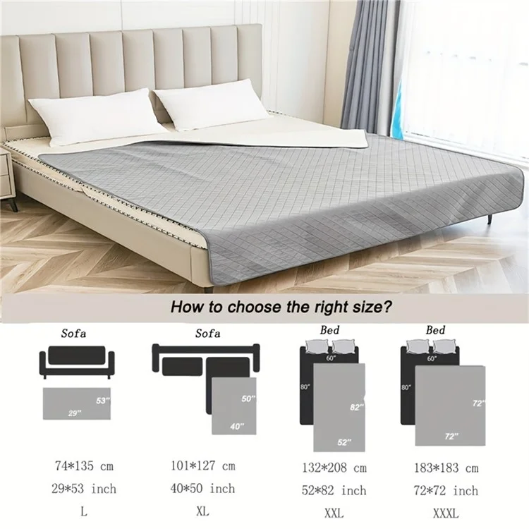 QS-104 Letto per animali domestici da 74 x 135 cm lavabile, tappetino per auto impermeabile contro gli schizzi di urina per cani/gatti, misura L