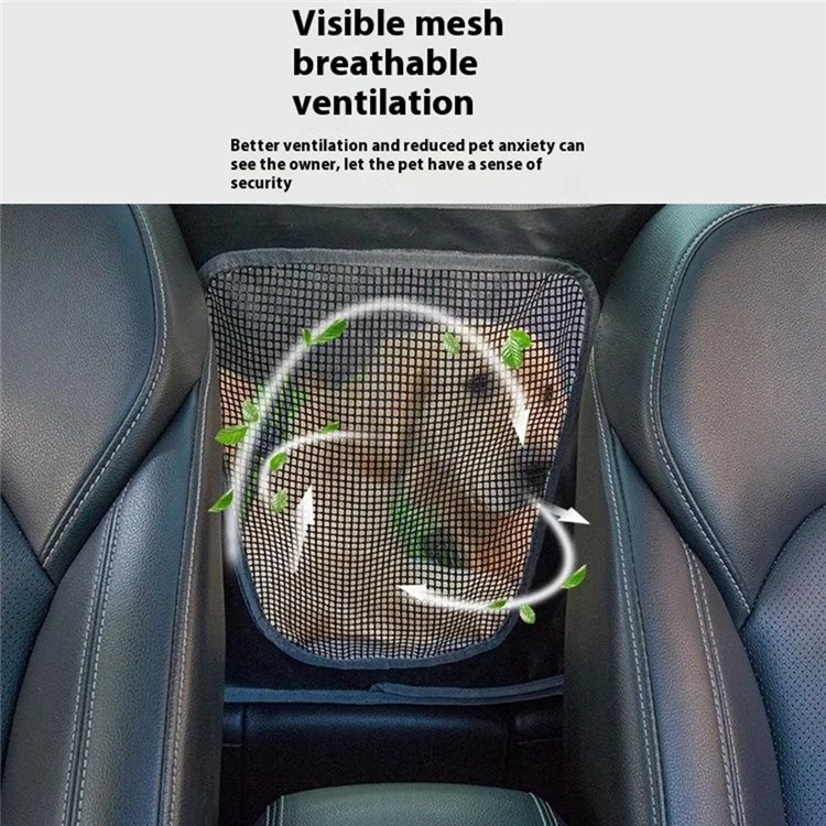 Tapis de siège arrière de voiture CZD-U-07 avec support élargi, coussin pour chien - Tissu cationique gris