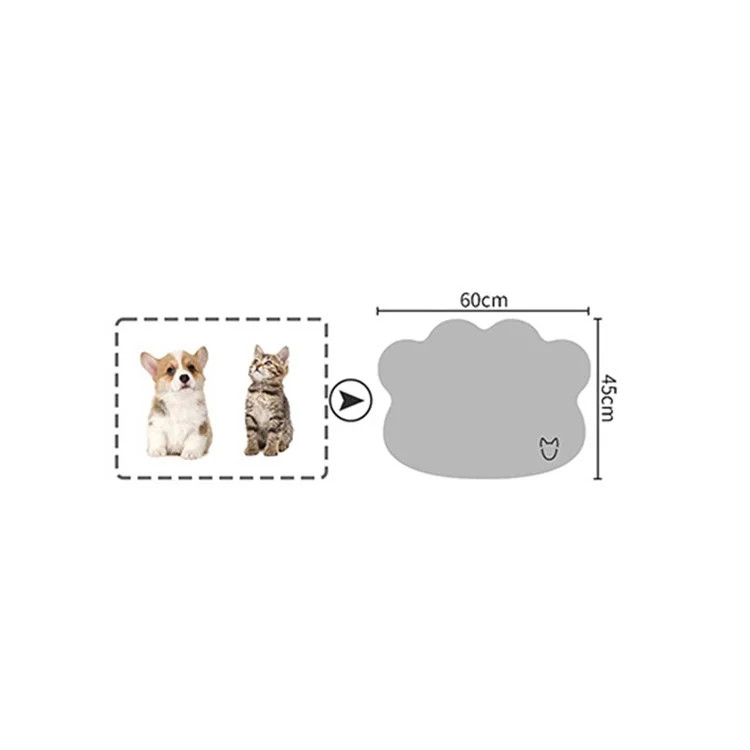 Tappetino per animali domestici 45 x 60 cm con Motivo Testa di Cane, Pad Rinfrescante Estivo in Seta Ghiacciata, Resistente ai Graffi, Cuccia per Gatti - Beige