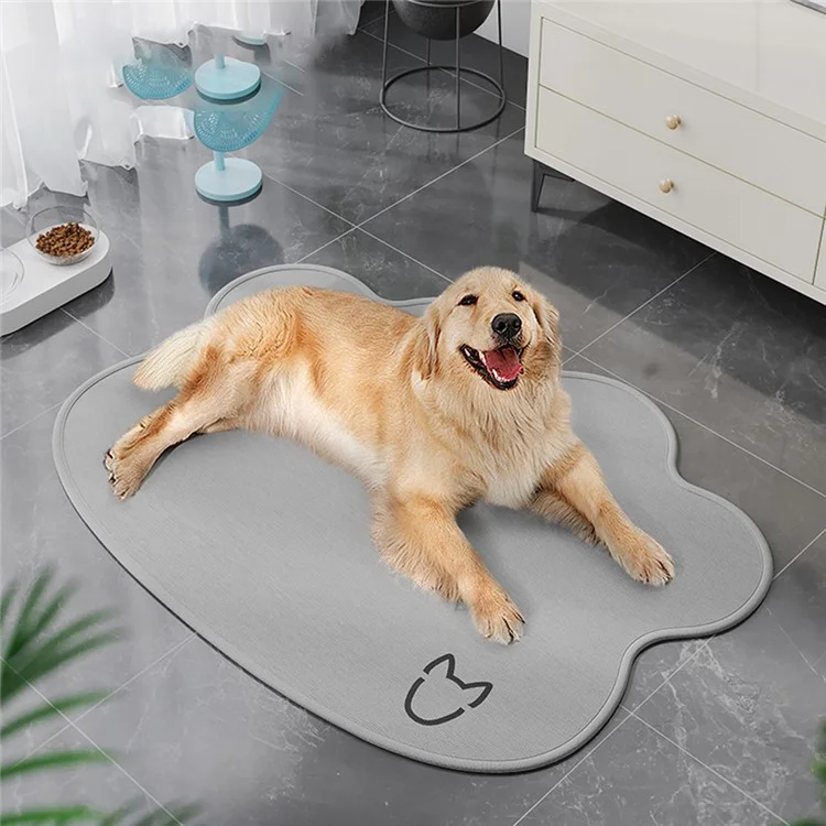 Tappetino per animali domestici 50 x 70 cm con Motivo Testa di Cane, Pad Rinfrescante Estivo in Seta Ghiacciata, Resistente ai Graffi, Seduta per Gatti - Grigio Chiaro