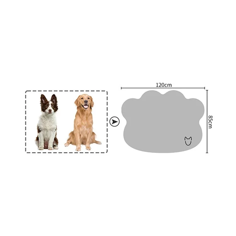 85 x 120cm Pet Mat Dog Head Pattern Ice Silk Summer Cooling Pad Scratch Resistant Ice Nest Cat Seat - Light Grey