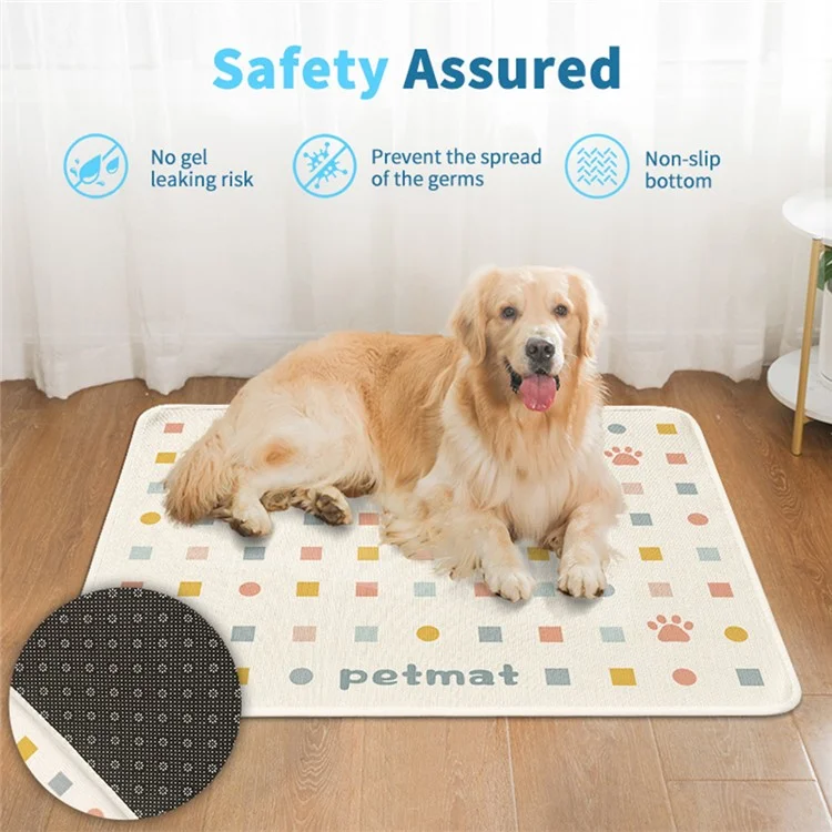 Tappetino rinfrescante per animali domestici 50x70cm, materassino in seta di ghiaccio per cani, sollievo dal calore estivo - Beige