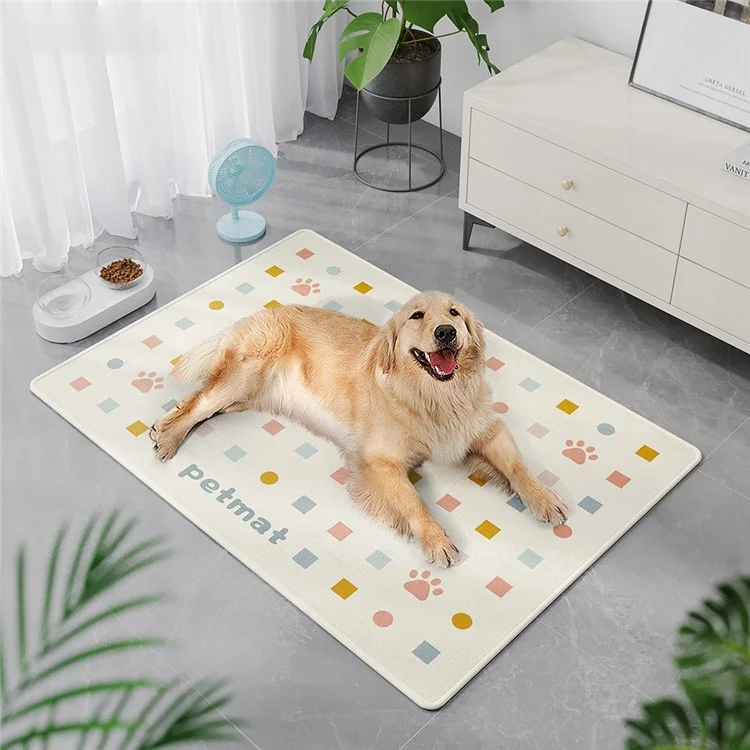 Tappetino rinfrescante per animali domestici 50x70cm, materassino in seta di ghiaccio per cani, sollievo dal calore estivo - Beige