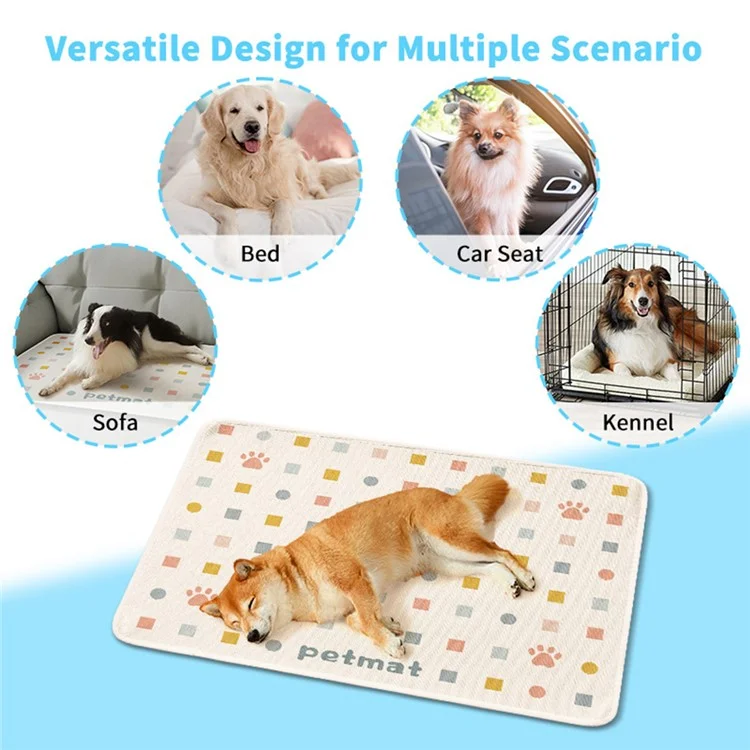 Tappetino rinfrescante per animali domestici 50x70cm, materassino in seta di ghiaccio per cani, sollievo dal calore estivo - Beige