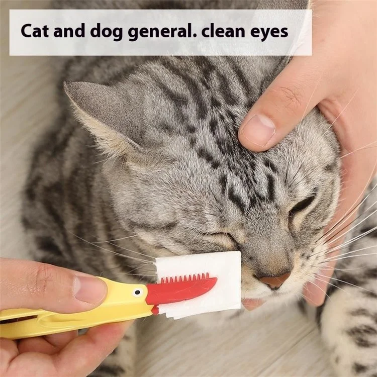 Soft Silicone Head Tear Stain Removal Comb for Cats Dogs Eye Discharge Cleaning Pet Eye Care Tool - Blue