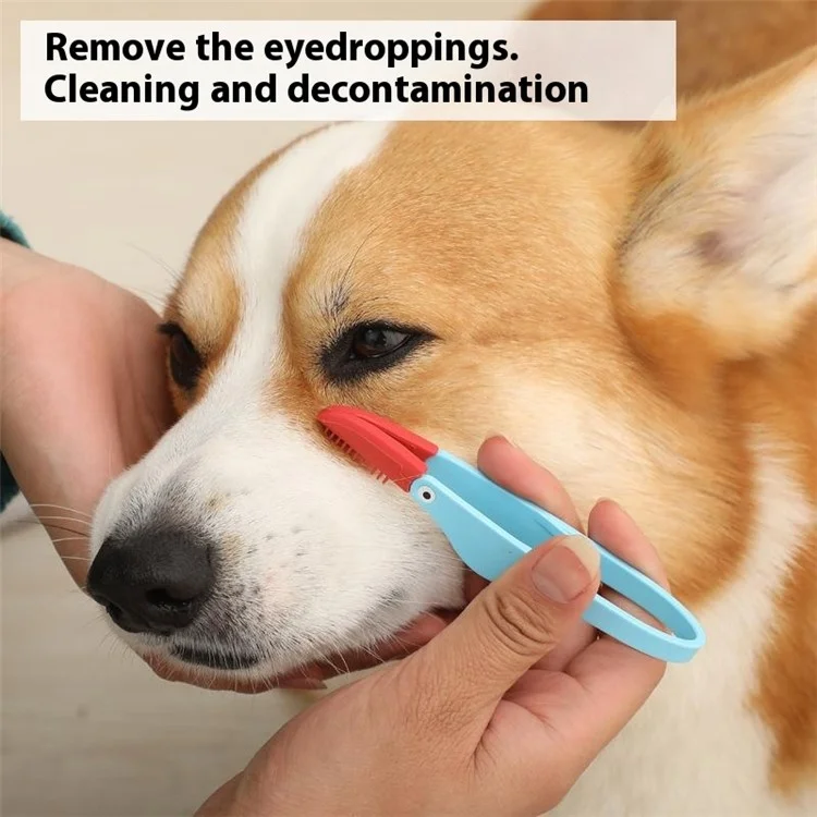 Soft Silicone Head Tear Stain Removal Comb for Cats Dogs Eye Discharge Cleaning Pet Eye Care Tool - Blue