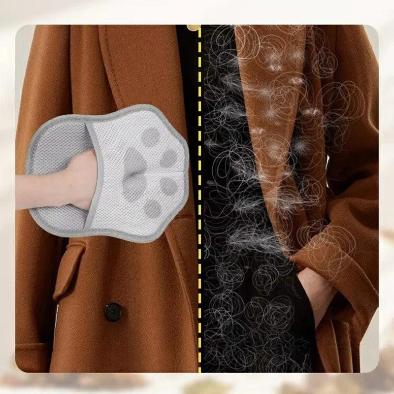 1Pc Pet Hair Remover Glove for Dogs Gift and Cats Grooming Tool Electrostatic Deshedding Brush - Grey