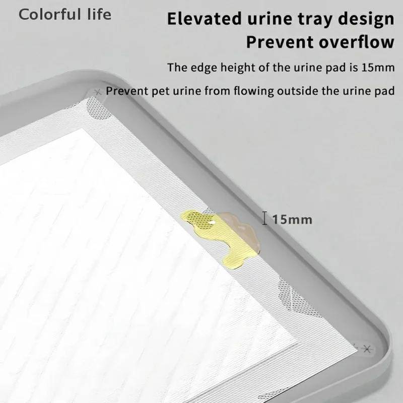 620 x 620mm Silicone Pet Pee Pad Holder for Dogs Cats Leak Proof Urine Mat Training Tray - Grey