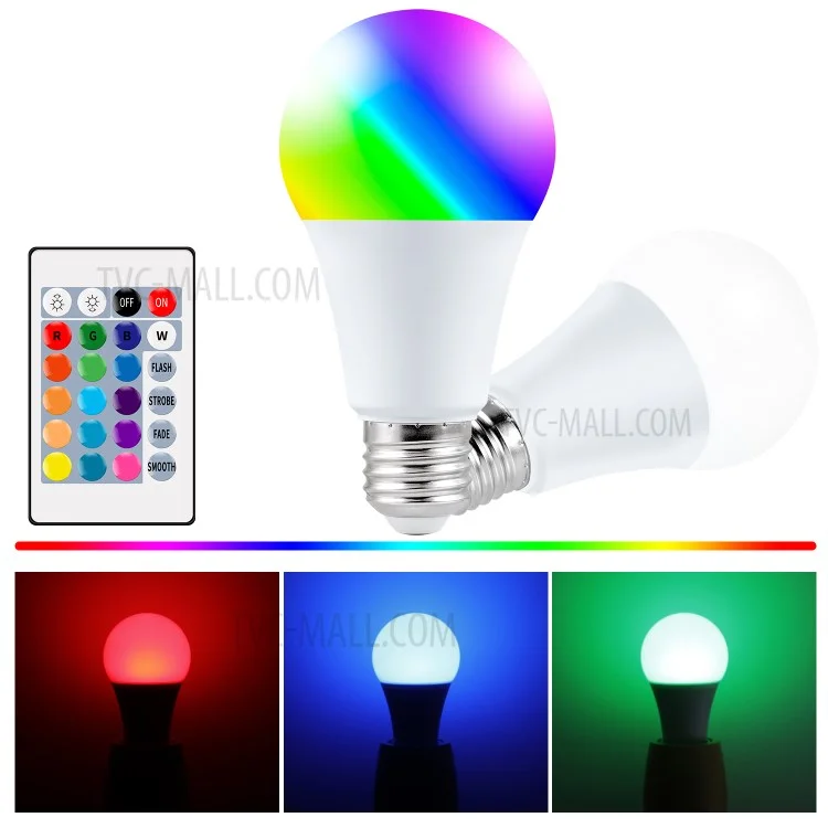 5W E27 RGB LED Bulb Light Remote Control Colorful Changing Home Decorative Atmosphere Lamp - Warm White