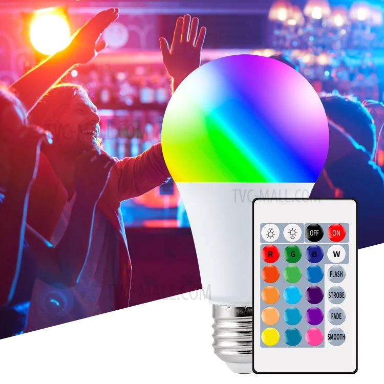 5W E27 RGB LED Bulb Light Remote Control Colorful Changing Home Decorative Atmosphere Lamp - Warm White