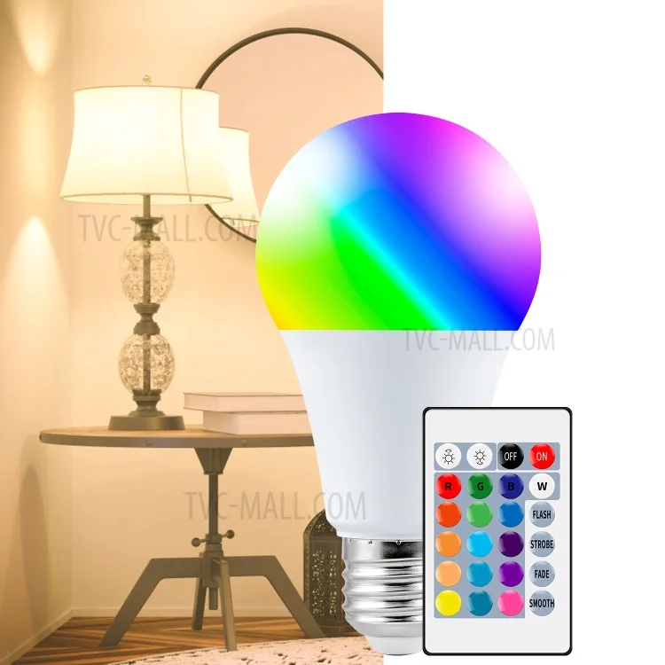 5W E27 RGB LED Bulb Light Remote Control Colorful Changing Home Decorative Atmosphere Lamp - Warm White