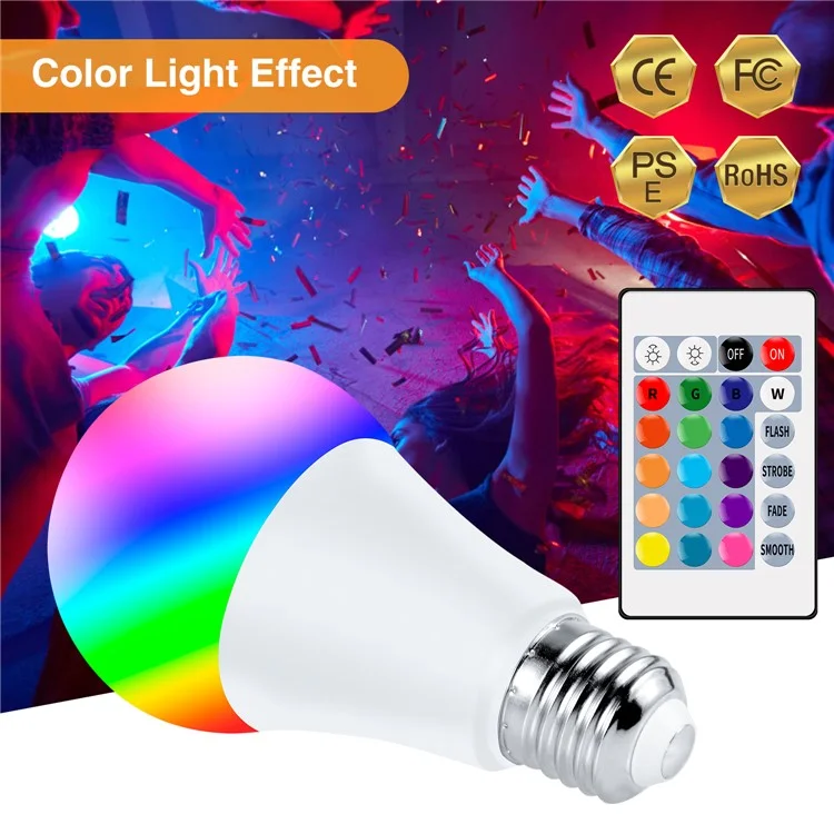 10W E27 RGB LED -lampenbirnen -fernbedienung Colorful Wechselnde Atmosphäre Lampe Für Home Party - Warmweiß