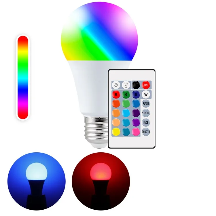 10W E27 RGB LED -lampenbirnen -fernbedienung Colorful Wechselnde Atmosphäre Lampe Für Home Party - Warmweiß