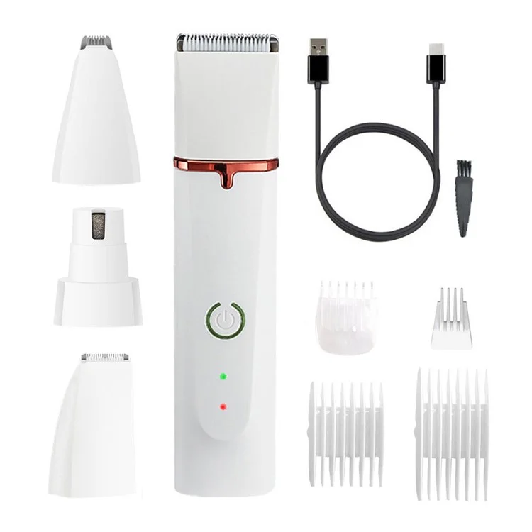 HD2050 4 in 1 Pet Electric Hair Trimmer with 4 Blades Grooming Clipper Nail Grinder Tool Kit