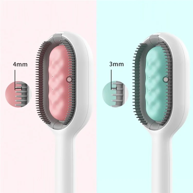 Pente de Escova de Tratamento Essencial de Óleo para Animais de Estimação para Cães e Gatos Massagem Remove Pelos Soltos - Rosa / Para Pelo Curto