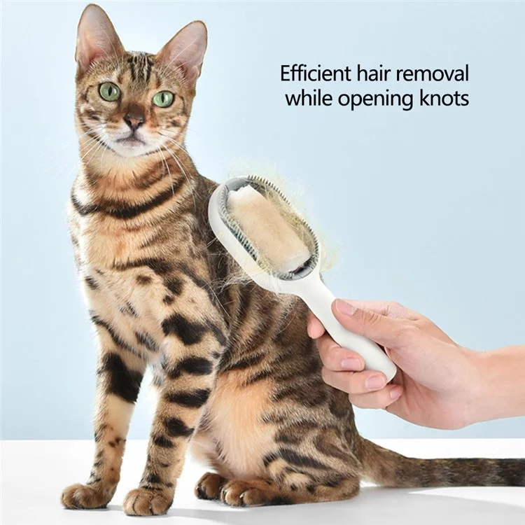 Pente de Escova de Tratamento Essencial de Óleo para Animais de Estimação para Cães e Gatos Massagem Remove Pelos Soltos - Rosa / Para Pelo Curto