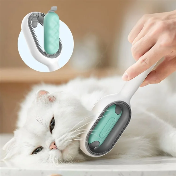 Pente de Escova de Tratamento Essencial de Óleo para Animais de Estimação para Cães e Gatos Massagem Remove Pelos Soltos - Rosa / Para Pelo Curto