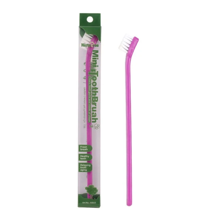 HISTOTREE Dog Cat Toothbrush Plastic+Nylon Pet Oral Care Teeth Cleaning Tool (BPA-Free, No FDA Certified) - Purple