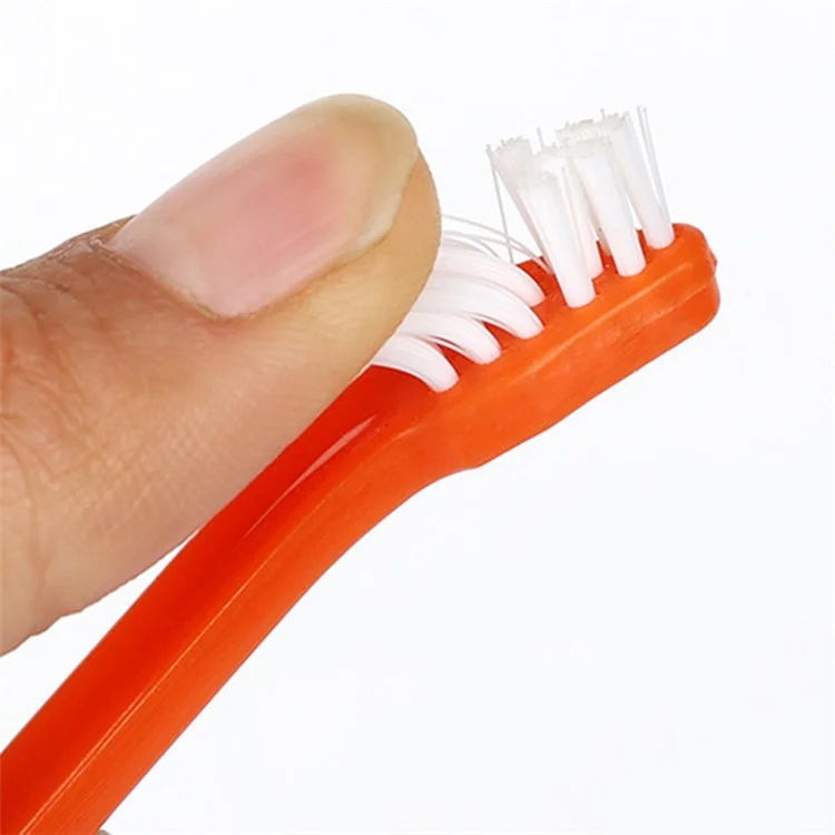 HISTOTREE Dog Cat Toothbrush Plastic+Nylon Pet Oral Care Teeth Cleaning Tool (BPA-Free, No FDA Certified) - Purple