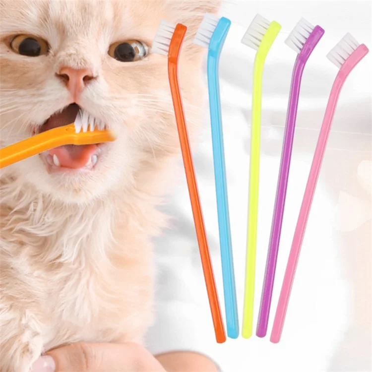 HISTOTREE Dog Cat Toothbrush Plastic+Nylon Pet Oral Care Teeth Cleaning Tool (BPA-Free, No FDA Certified) - Purple
